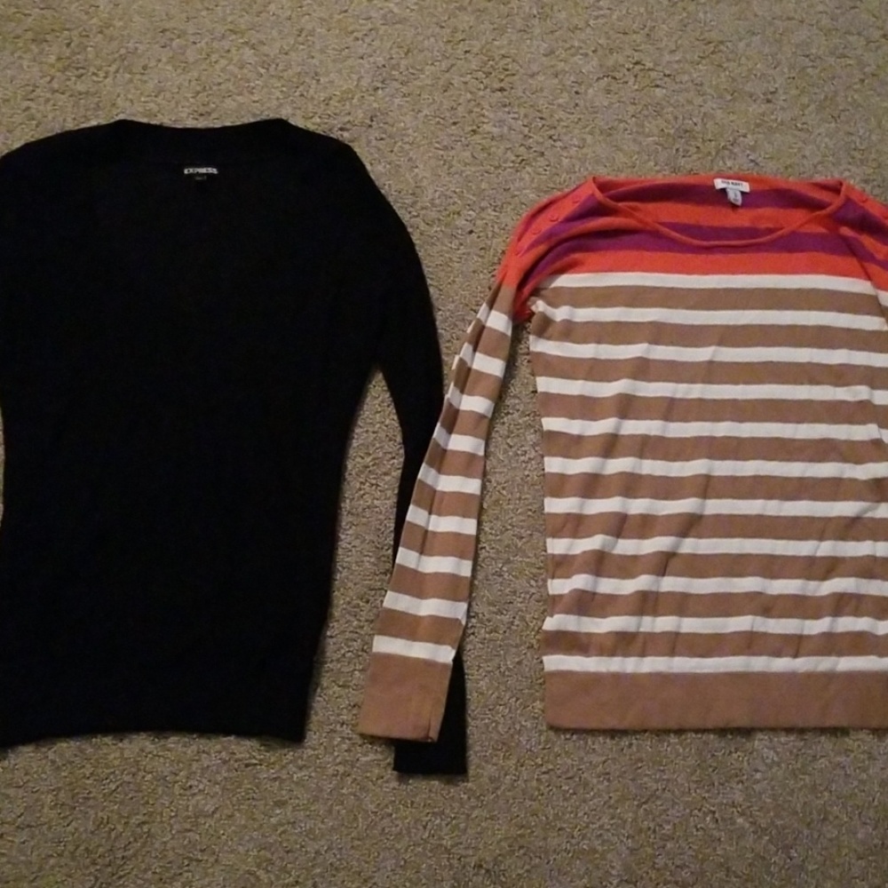 Fall Sweater Lot Bundle 2 Sweaters Medium